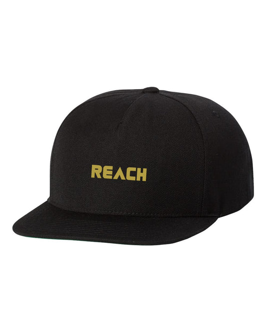 REACH Wool Five Panel Snapback Cap - Fawn on Black